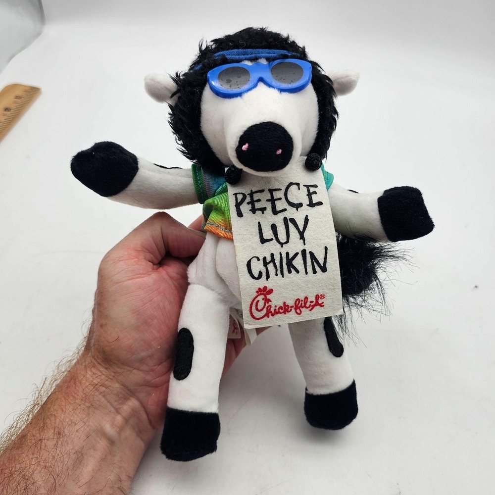 Chick-fil-A Cow Plush Stuffed Animal Toy Small White Peece Luv Chikin Cute